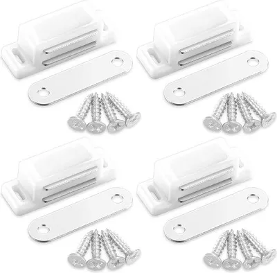 Produktbild von Kastmagneetlöser - 4 Stücke - Einfache Türmagnet für Schränke und Ladenschlösser - Weiß