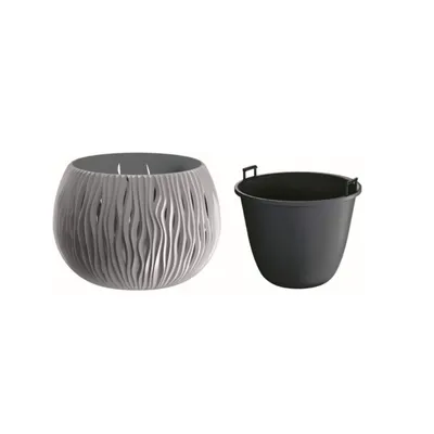 Immagine prodotto di Květináč SANDY BOWL s vkladem 37 cm - barva: šedý kámen