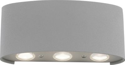 Paul Neuhaus LED Außenwandlampe CARLO Lichtaustritt nach oben und nach unten, IP54 spritz-staub Schutz silber Außenbereich, Innenbereich 9488-21