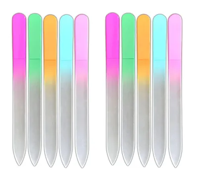 Produktbild von 10 Stück Glasnagelfeile im Etui Glasfeile Nagelfeilen Set Glas Nagel Feile