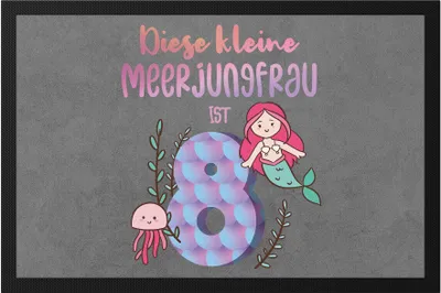 Produktbild von Diese Kleine Meerjungfrau Ist 8 Fußmatte Geburtstagsgeschenk 8. Geburtstag Süßes Motiv