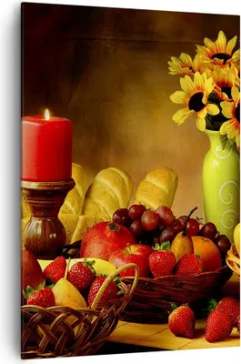 Produktbild von Bild auf Leinwand - Leinwandbild - Einteilig - Banane Korb Essen Früchte - 70x100cm - Wand Bild - Wanddeko - Wandbilder - Leinwanddruck - Wanddekoration - Leinwand bilder - Wandbild - PA70x100-0462