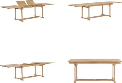 Image de vidaXL Table de jardin extensible 180 280x100x75 cm bois massif teck - Table de salle à manger - Tables de salle à manger - Tables de salle à manger de jardin
