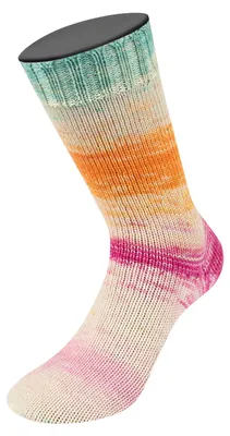 Produktbild von Lana Grossa - Meilenweit 100g Dusk 6209 fuchsia pink creme zitrusgelb türkis orange