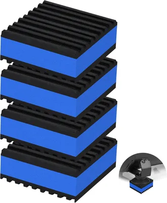 Produktbild von Antivibrationspads – Antirutschmatten – 4 Stück – Antivibrations-Isolationspads aus Gummi – 5 × 5 × 2,2 cm – Vibrationsdämpfer für Klimaanlagen