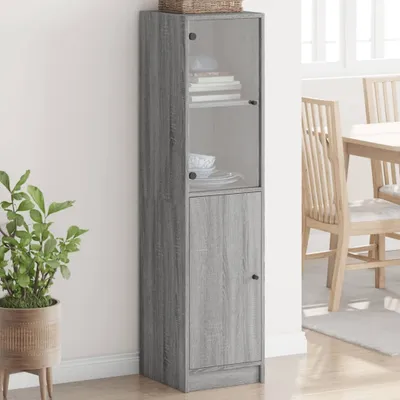 Produktbild von Highboard mit Glastür Grau Sonoma 35x37x142 cm, Kommoden 836446