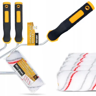 Produktbild von TRCR Malerset 5 Farbwalzen mit Griffen 15cm für Wände