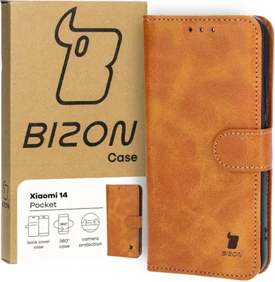 Produktbild von Bizon Case Pocket Flip Case für Xiaomi 14, Braun