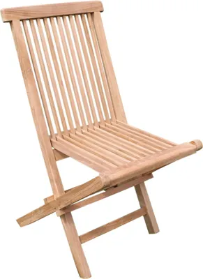 Produktbild von Gartenstuhl 2er Set MATHIS - Teak, Natur | Klappstuhl Wetterfest Gartenstühle Outdoor Balkonstühle
