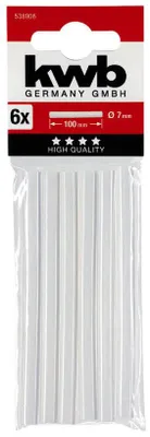 Image de Bâtons de colle à chaud 6 pièces transparents Ø 7 x 100 mm KWB