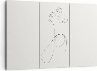 Produktbild von Bild auf Leinwand - Leinwandbild - 3 Teile - Linie Linie Frau - 165x110cm - Wand Bild - Wanddeko - Wandbilder - Leinwanddruck - Bilder - Wanddekoration - Leinwand bilder - Wandbild - CE165x110-5112