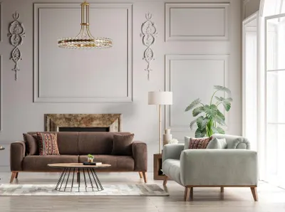 Zdjęcie produktu dla Stylowy zestaw sof 3+3 Wygodna designerska sofa do salonu