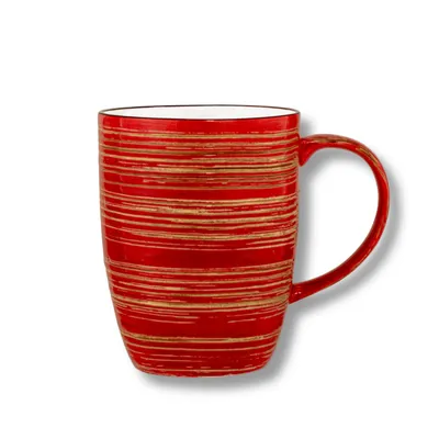 Image de Tasses Wilmax 460 ml, porcelaine rouge, lot de 6 WL-669237/A6
