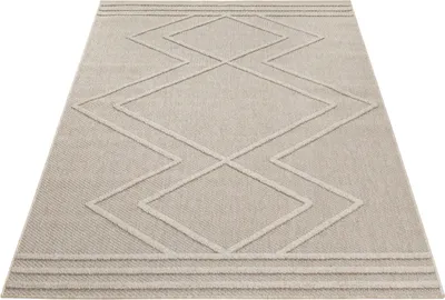 Produktbild von Teppich Läufer Wetterfest Beige 80x150 Boho Design aus Polypropylen