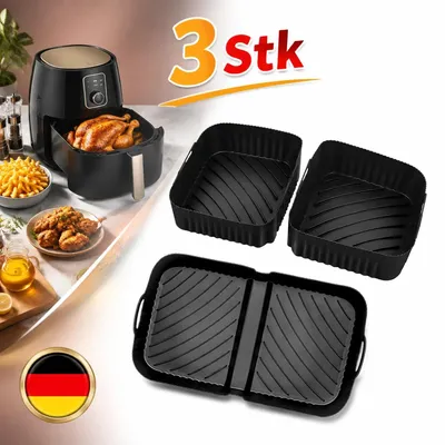 Produktbild von 3Tlg-Heißluftfritteuse Airfryer für Ninja Foodi Zubehör Flexdrawer AF500EU 10.4L
