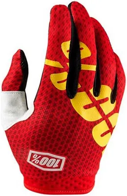 Obrázek produktu pro 100% iTrack Dot motokrosové rukavice, červená/žlutá, S