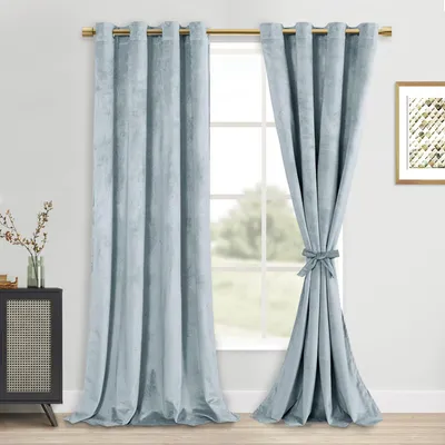 Samtvorhänge mit Raffhalter – 2 Paneele, 132x213 cm, blickdicht