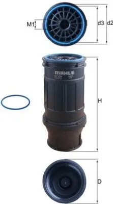 Produktbild von Kraftstofffilter MAHLE KC 629D passend für MERCEDES-BENZ ECONIC 2 Anschraubfilter