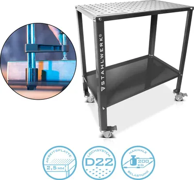 Obrázek produktu pro STAHLWERK svařovací stůl WT-960 ST 915 x 457 mm Montážní stůl s nosností 200 kg