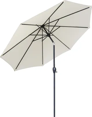 Produktbild von Sekey Sonnenschirm 330cm Alu Gartenschirm 8-eckiger Marktschirm mit Kurbel, Creme