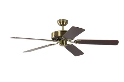 Obrázek produktu pro Stropní ventilátor Potkuri antická mosaz / mahagon 132 cm se stahovacím řetízkem