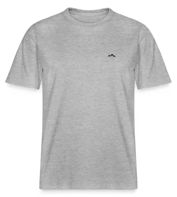 Produktbild von Spreadshirt Stickerei Berge Relaxed Fit Uni T-Shirt, 3XL, Grau meliert