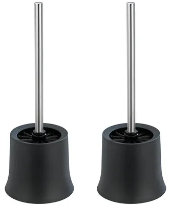 Produktbild von WENKO 2er Set WC Garnitur Toiletten Bürsten Klo Halter Basic Black