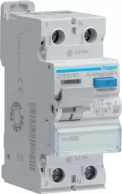 Immagine prodotto di HAGER CDF525D RCD 2P 10kA 25A 30mA TipoF (CDF525D)