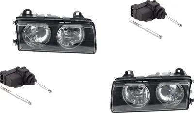 Produktbild von Scheinwerfer passend für BMW 3er E36 09/94-04/99 FF H7 Links Rechts + Stellmotor 67168353887 63128363495 8363495 63128363496 8363496 Johns