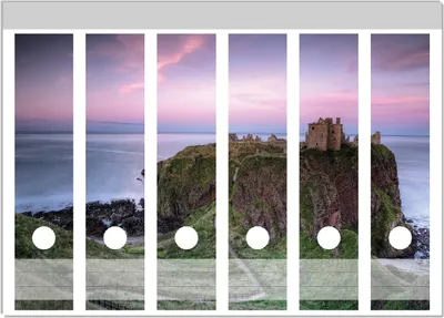Produktbild von Wallario Ordnerrücken Sticker, selbstklebend für breite Ordner, 6 Stück, Motiv Schloss am Meer