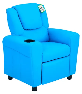 Immagine prodotto di HOMCOM: Poltrona per bambini, mini divano per bambini, adatto per età 3-6 anni, con funzione reclinabile, colore blu