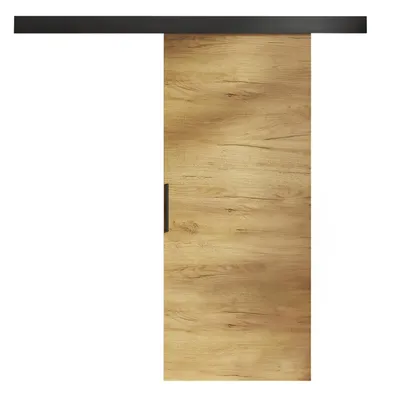 Obrázek produktu pro Posuvné dveře RICO, Craft Gold dub + černá, systém Soft-Close, 96 cm, úchytka: černá
