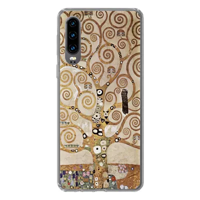 Produktbild von MuchoWow® Handyhülle Schutzhülle Hülle für Huawei P30 Der Baum des Lebens - Gustav Klimt Silikon Softcase Handy Hülle - Kartenbesitzer