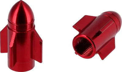 Immagine prodotto di Set: 2x tappo valvola "razzo", anodizzato rosso