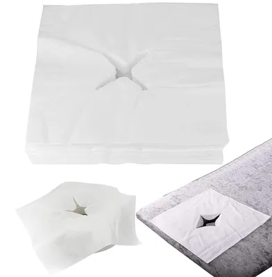 Image de Omgoods - 200 protections jetables pour le visage, idéales pour les tables de massage - Housse de coussin de visage douce
