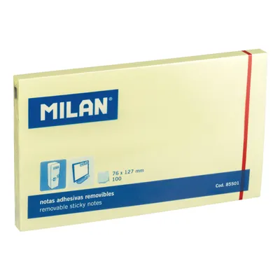 Zdjęcie produktu dla Milan 85501, Prostokąt, Żółty, 76 mm, 127 mm, 100 ark., 127 mm