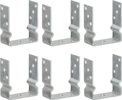 Immagine prodotto di The Living Store Supporti per pali 6 pezzi Argento 12×6×15 cm Acciaio zincato