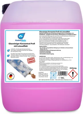 Produktbild von KaiserRein Glasreiniger Konzentrat mit Lotuseffekt 10 L unser Profi Fenster-Reiniger I Fenstersauger geeignet I streifenfrei für Glas Fenster und Spiegel…