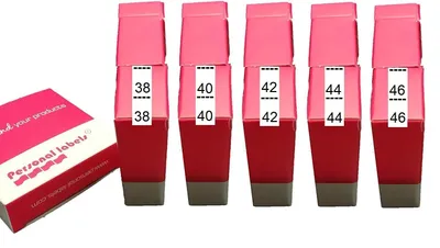 Nähetiketten aus Polyester, Größen 38-46, 500 Stück