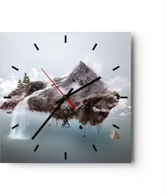 Produktbild von Wanduhr - Quadrat - Glasuhr - Umwelt Natur - 30x30cm - Schleichendes Uhrwerk - Lautlos - zum Aufhängen bereit - Dekoration Modern - Wanddekoration aus Glas - C3AC30x30-3548