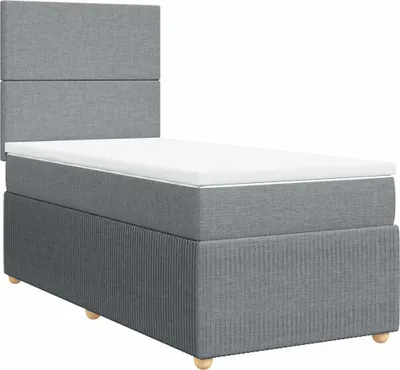 Produktbild von vidaXL Boxspringbett mit Matratze Hellgrau 90x190 cm Stoff