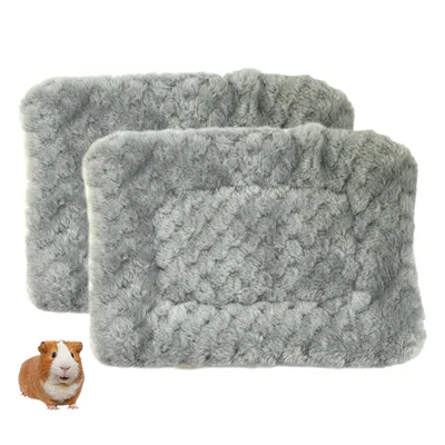 Produktbild von Kleintierbett 2 Stück - Kaninchen Bett Haus Winter Warm Baumwolle Schlafunterlage für Eichhörnchen Igel Häschengrau