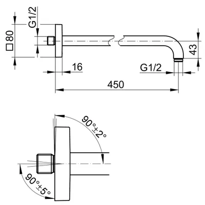 Obrázok produktu pre KEUCO 53088010402 Brausearm Edition 300 53088,