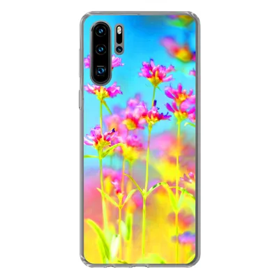 Produktbild von MuchoWow® Handyhülle Schutzhülle Hülle für Huawei P30 Pro Blumen - Kunst - Psychedelisch Silikon Softcase Handy Hülle - Schutzdeckel