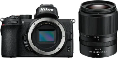Produktbild von Nikon Z 50 + 18-140 VR Kit, 20,9 MP, 5568 x 3712 Pixel, CMOS, 4K Ultra HD, Touchscreen, Schwarz
