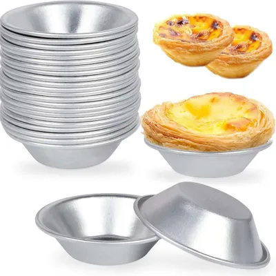 Produktbild von Eierkuchenformen 25 Stück - Mini Tarteform - Tarteformen Aluminium - Eierkuchenformen - Antihaft Backformen - Für Backen Küche Restaurant