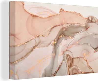 Produktbild von OneMillionCanvasses® - Leinwandbilder - 150x100 cm, Marmor - Rosa - Rosa, Wandbilder Kunstdruck Wanddekoration - Foto auf Leinwand - Gemälde auf Holzrahmen