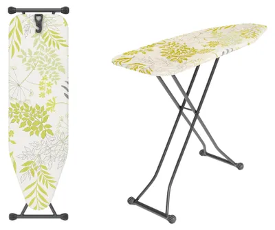 Produktbild von Hausleben Bügelbrett – Klappbares Ironing Board mit grünem Blatt-Design, höhenverstellbar & stabil | Bügelbrett für Dampfbügelstation, Bügeltisch