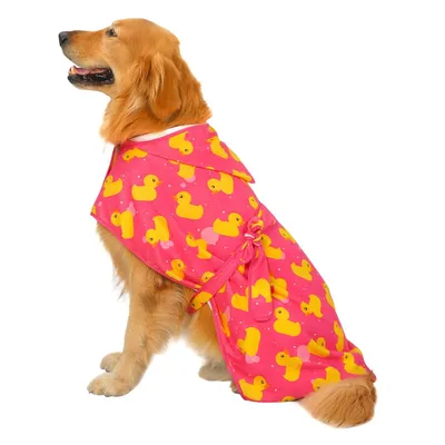 Produktbild von HDE Hundebademantel, super saugfähiges Trockentuch mit Kapuze für große Hunde, r