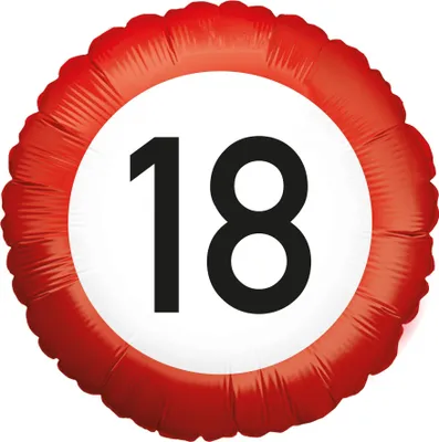 Produktbild von Folienballon Happy Birthday 18 Rund 45cm Helium 18. Geburtstag Deko Ballon Party